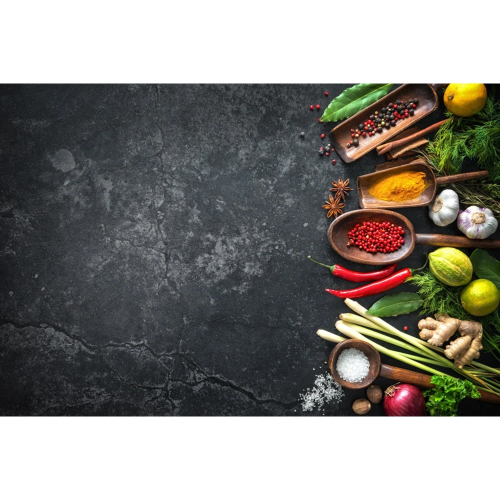 Wood Boards Seasoning Kitchen Food Photography Backdrops Decoration Camping Photographic Backgrounds For Photo Studio