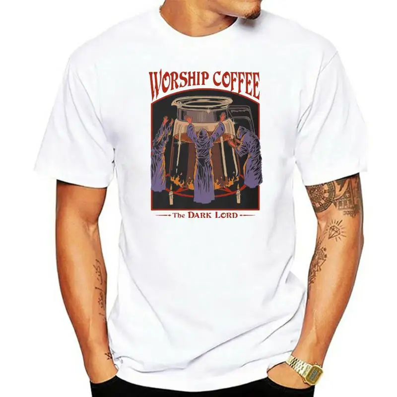 Worship Coffee Lightweight T-Shirt Vintage The Dark Lord Shirt Black-Navy Men Newest Fashion Tee Shirt