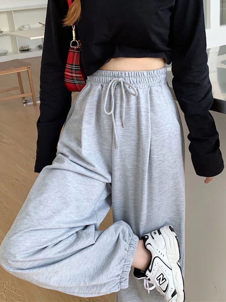 

Gray Sweatpants for Women 2024 Autumn New Baggy Fashion Oversize Sports Pants Balck Trousers Female Joggers Streetwear