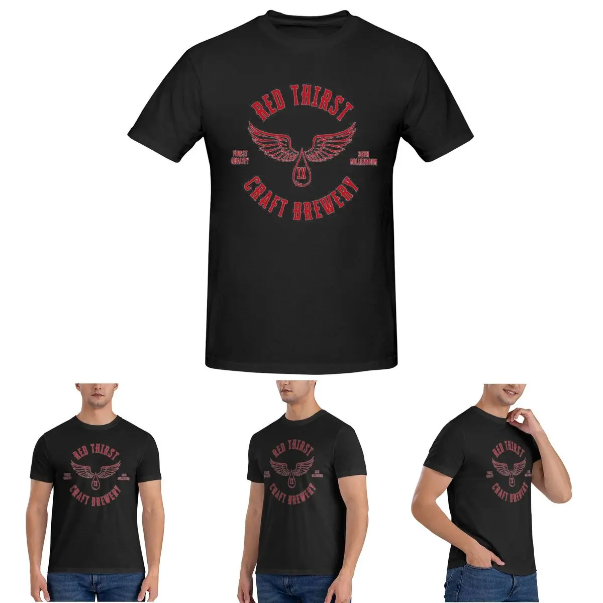 

Red Thirst Craft Brewery T-Shirt for Men Cotton Plus Size T Shirts Men's Short Sleeve Crew Neck Summer Clothes Tops S-6XL