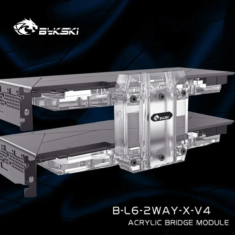 

Bykski B-L6-2WAY-X-V4,Acrylic Bridge Module For GPUs Block,Graphic Cards Block Connector,Direction Adjustable