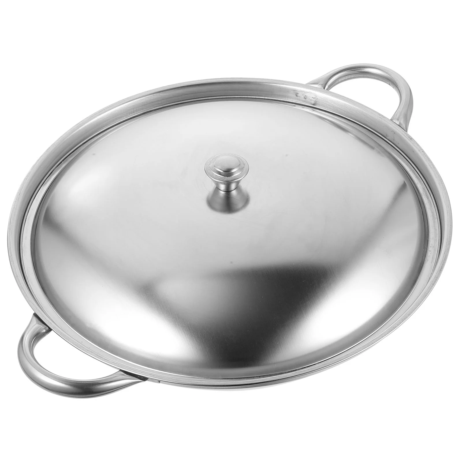 Stainless Steel Pot Korean Cooking Pan Non Stick Frying Double Handle Hot Pot Fried Steak Pot With Lid Kitchen Cookware