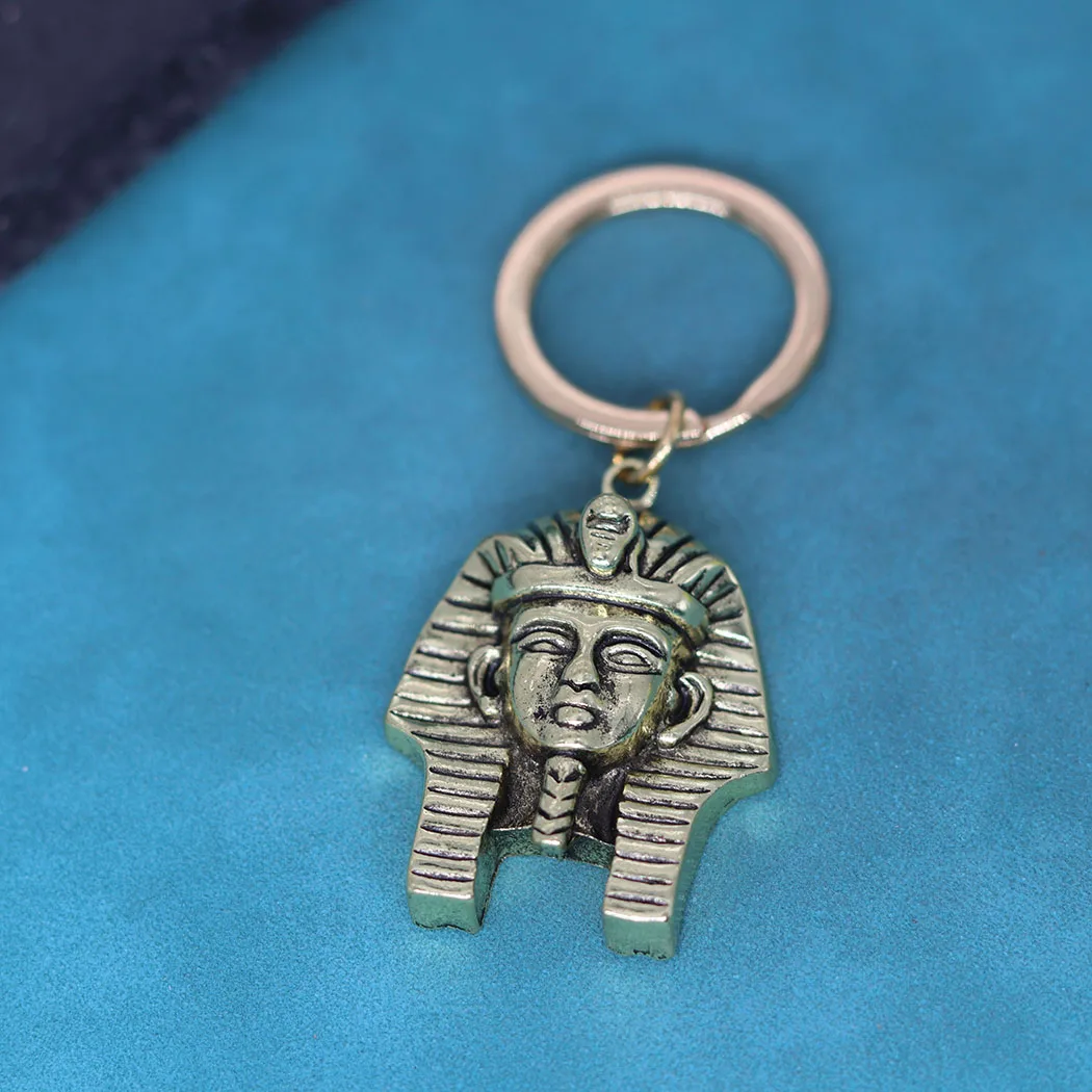Egyptian Pharaoh Sphinx Pendant Keychain For Men Women Hip Hop Creative Jewelry Antique Bronze Key Chains Birthday Gift