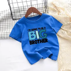 I'M GOING TO BE A BIG BROTHER Letter Print Boys T-Shirt Cool Short Sleeve Crew Neck Tees Toddler Kids Tshirt Best Gift Idea