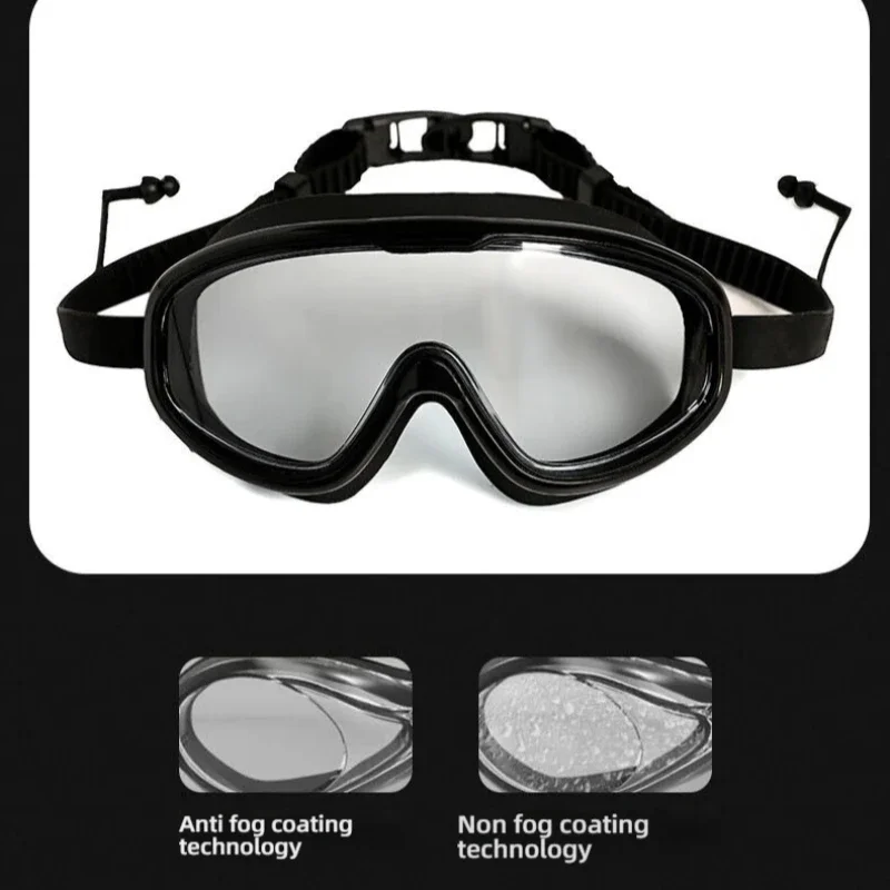 2024 Schwimmbrille mit großem Rahmen für Erwachsene und Kinder, hochwertige Antibeschlag-Schwimmbrille, wasserdichte HD-Schwimmbrille, Schwimmausrüstung