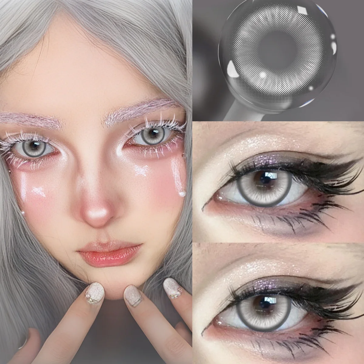 VISUASHOW Cyber Cosmetic Blue Anime Cosplay Colored Contact Lenses for Halloween Christmas Cosmetics & Eye Beauty Makeup Lens