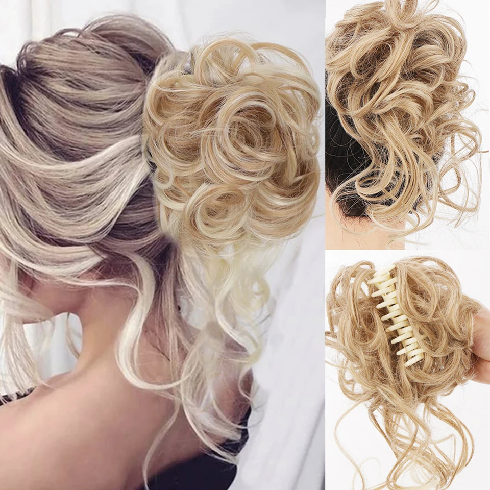 

Sissis Synthetic Messy Curly Claw Hair Bun Chignon Hair Extensions Scrunchy Fake False Hair With Tail for Women Hairpieces