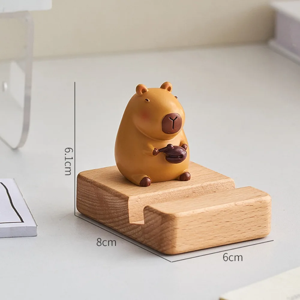 Figure Model Capybara Phone Holder PVC Doll Desk Decor Capybara Mobile Phone Stand Cartoon Support Capybara Cell Phone Bracket