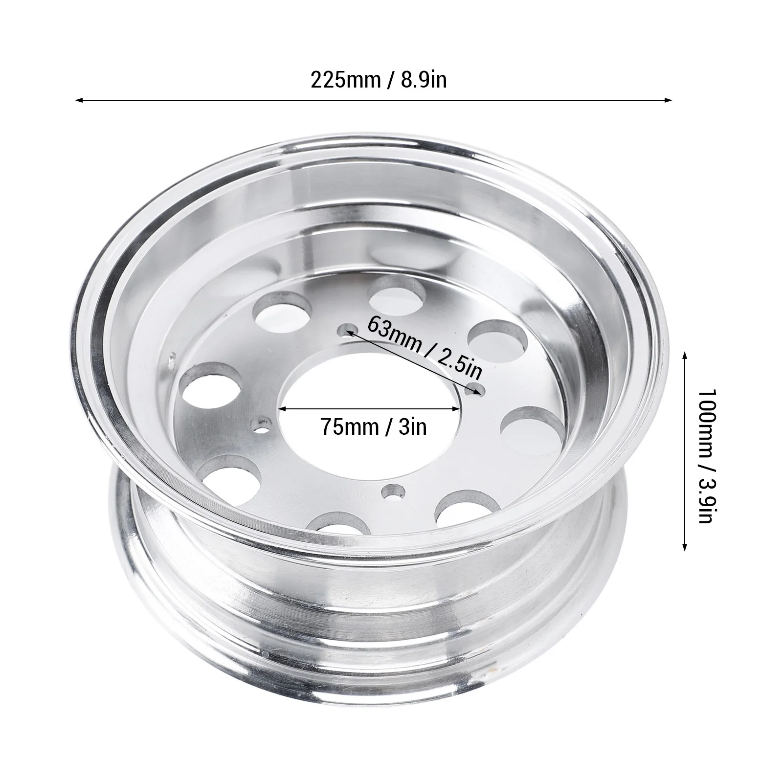 دراجة نارية محور عجلات خلفي سبائك الألومنيوم غرامة تلميع 8 بوصة دراجة نارية العجلات الخلفية حافة 3.50-8 للدراجة القرد Z50 Z50R Z50J