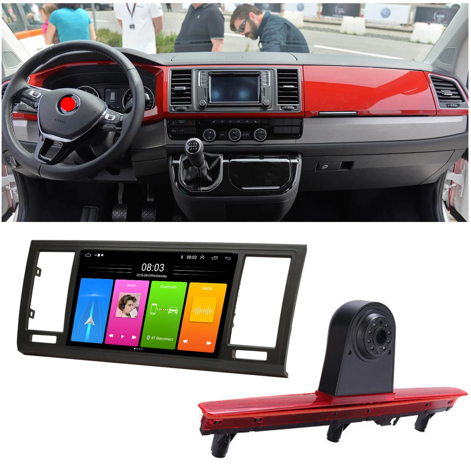 wireless Bluetooth Carpaly GPS Android Car radio Navigation+HD camera For VW Transporter/Caravelle/T5 Multivan/California T6