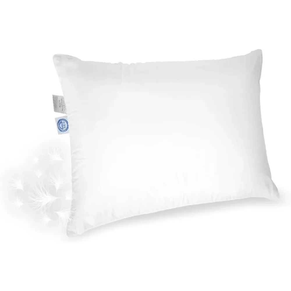 

Premium Down Pillow - Single Pack -600 Filled Strong White Down, 400 Cotton Shell Pillows for Sleeping