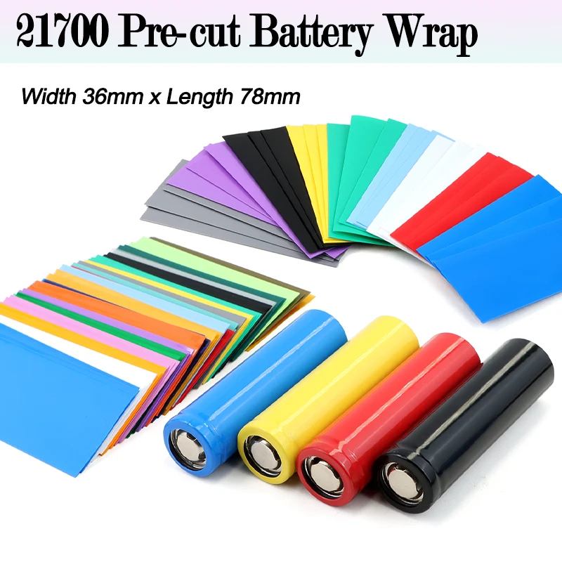 100/500 Stück 21700 Vorgeschnittene Batterie-Schrumpfschläuche 36mmx78mm PVC-Isolierhülle für Lithium-Batterieschutz