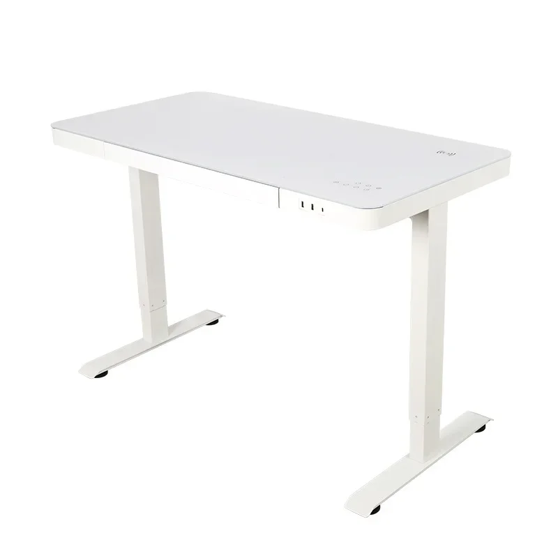 Heavy Load Capacity 224.8lbs Support Retails Height Adjustable Electronic Desk Glass Table top