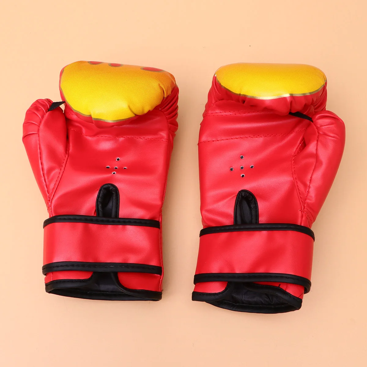 

Children'S Pu Boxing Gloves Flame Pattern, Breathable Training Gloves For Kickboxing Martial Arts, Punch Mitts Included,