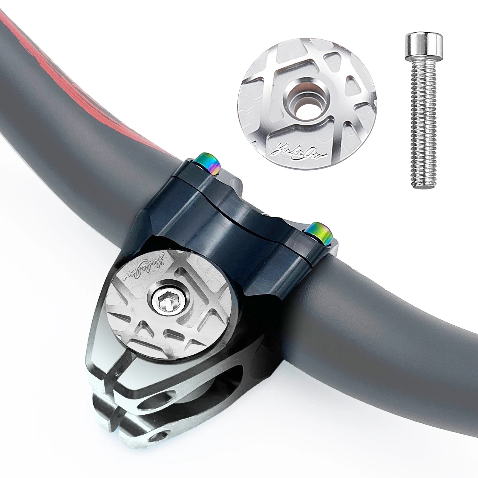 Fahrrad-Steuerrohrkappe MTB Rennrad Vorbau-Steuerrohr-Abdeckkappe CNC mit Schraube für 28,6mm Gabelrohr Fahrradzubehör – Detail 14