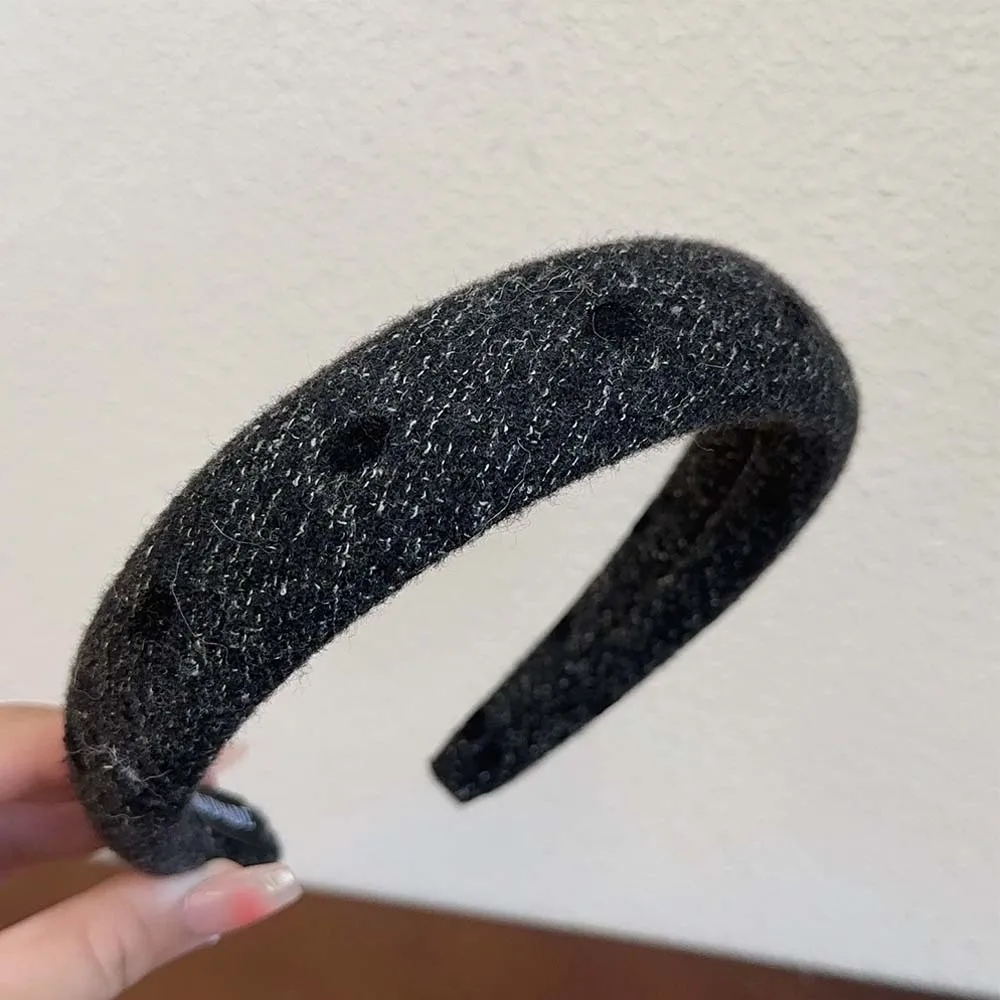 Women Black Dot Thick Sponge Hairband for Girls Korean Hair Hoop Female Adult Hair Accessories Autumn Headbands