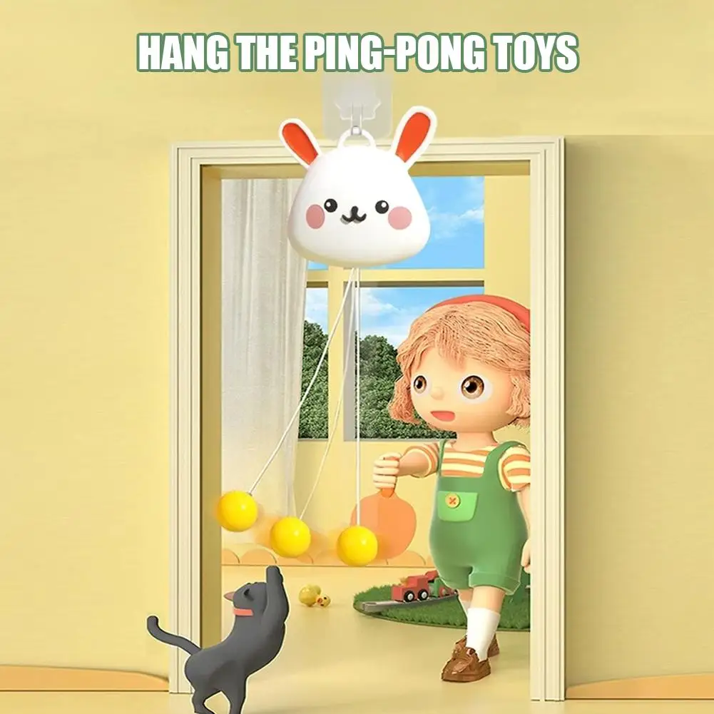 Hanging Table Tennis Trainer for Kids Indoor Portable Ping Training Toy Eyesight Parent-child Interaction Sports Toy Q4J4