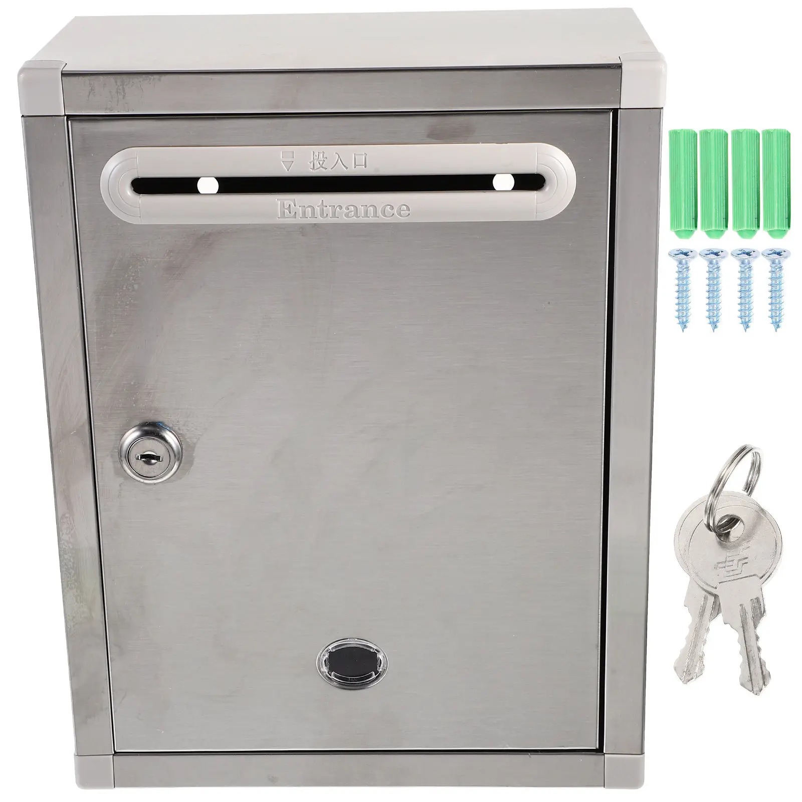 

1Pcs Stainless Steel Letter Box Rust-Proof Wall Mount Mailbox for Home Outdoor Decorative Post Box Rust-Proof Mailbox