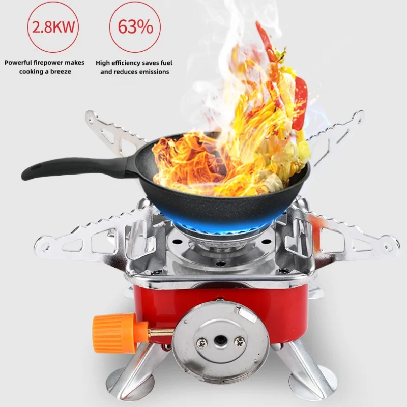 موقد غاز مربع صغير محمول للتخييم والمشي لمسافات طويلة والسفر، خفيف الوزن للغاية وقابل للطي للتخييم، معدات الطبخ في الهواء الطلق #3