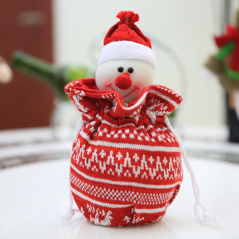 สร้างสรรค์ใหม่ทอ3D Christmas Apple Bag Christmas Gift Bag,Snowman,Father Christmas,Moose,หมี Christmas Candy Bag