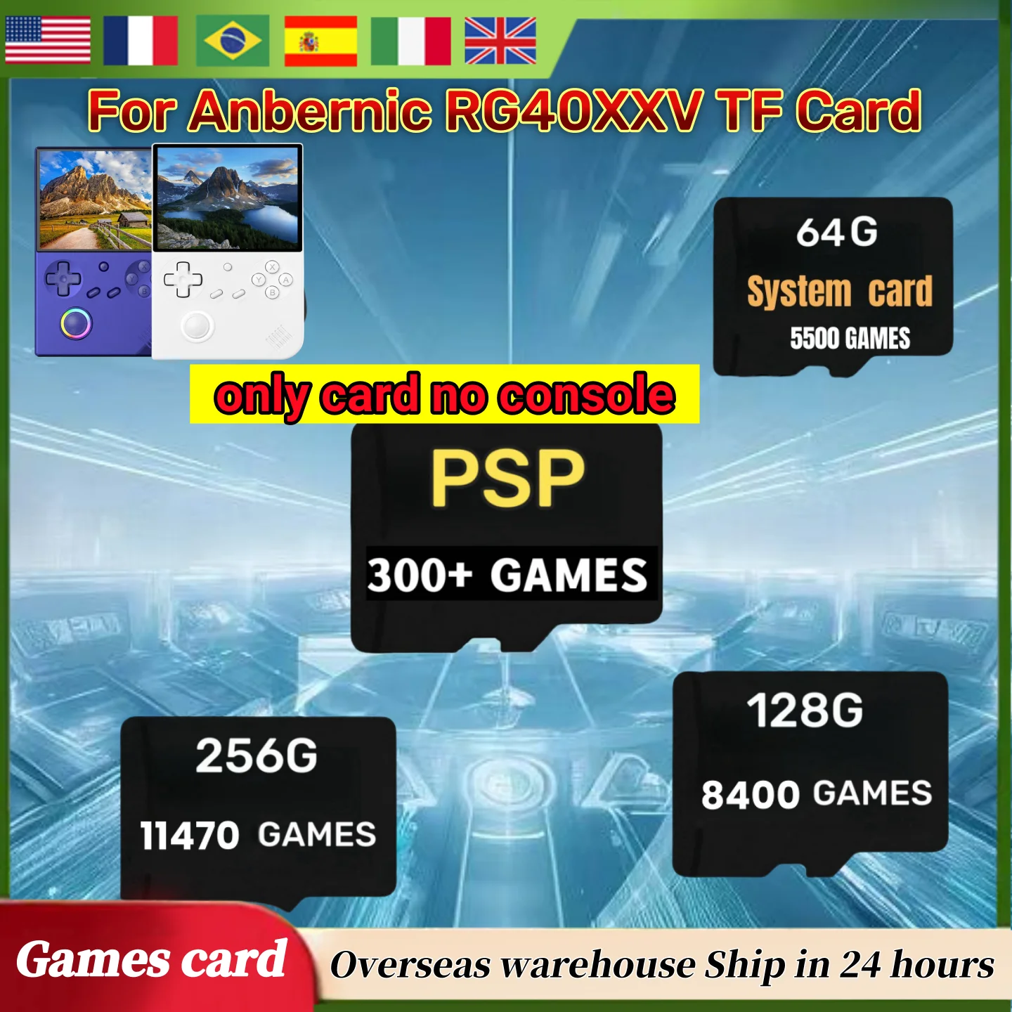 For Anbernic RG 40XXV TF Card Plug&play Pre-install Retro Games Card PSP 256G Memory Handheld Gaming SD Card System Card RG40XXV