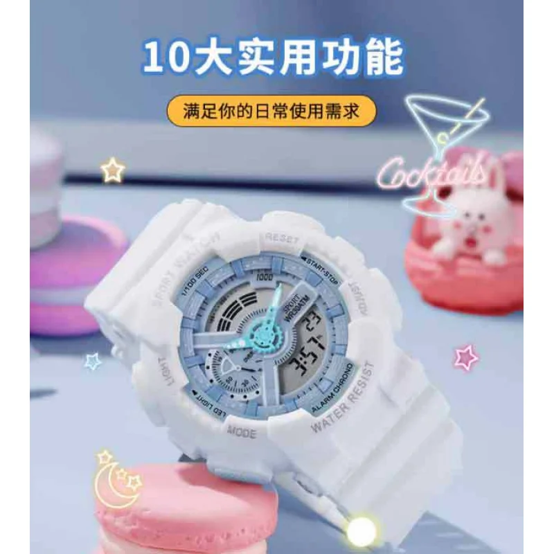 Orologio luminoso impermeabile da uomo e da donna per bambini delle scuole medie e superioriSport all'aria aperta antiurto elettronico Wa