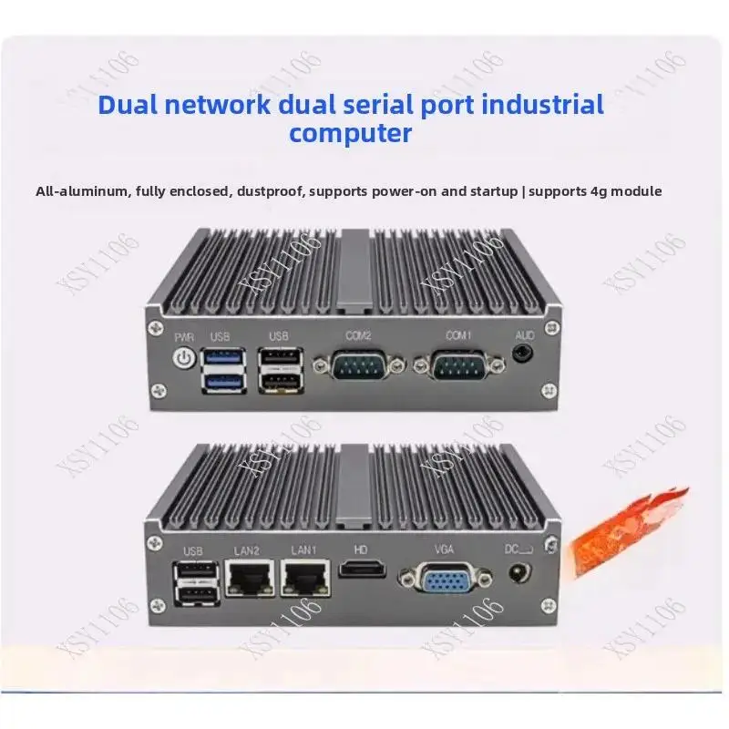 Lüfterloser Mini-Industrie-PC N100 Quad-Core Dual LAN RS485 Eingebetteter Industrie-Computer