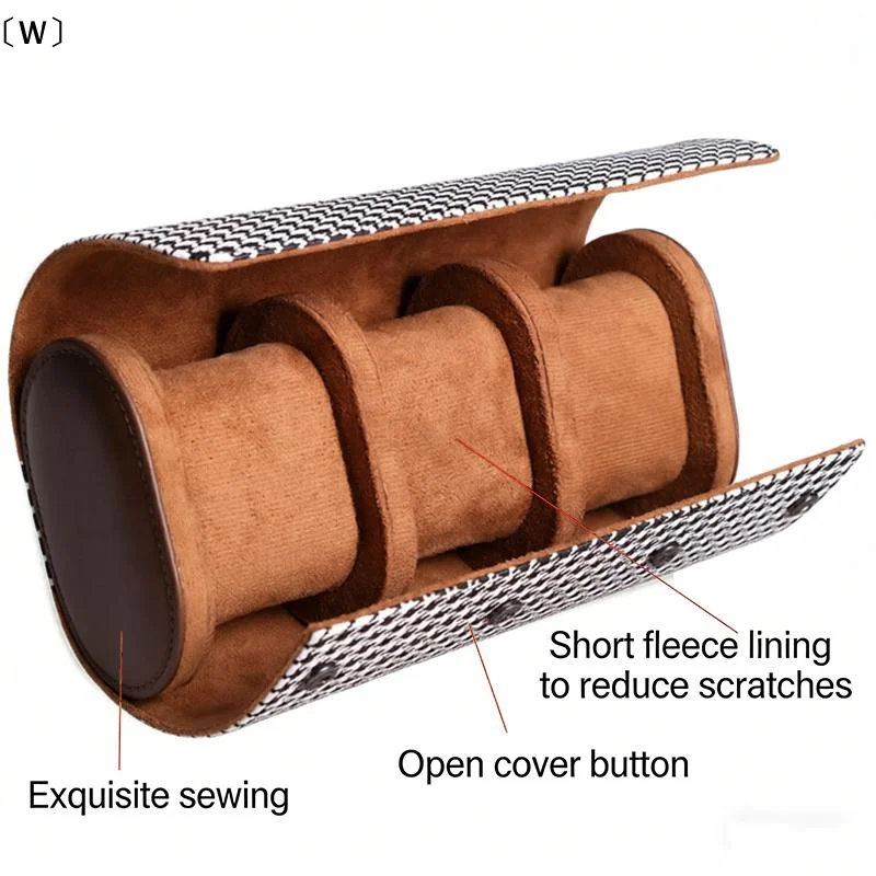 〔W〕〔W〕Watch Roll Travel Case 1/2/3 Slot Watch Storage And Organizer With Innovative Removable Pillows And Solid Dividers〔R1〕