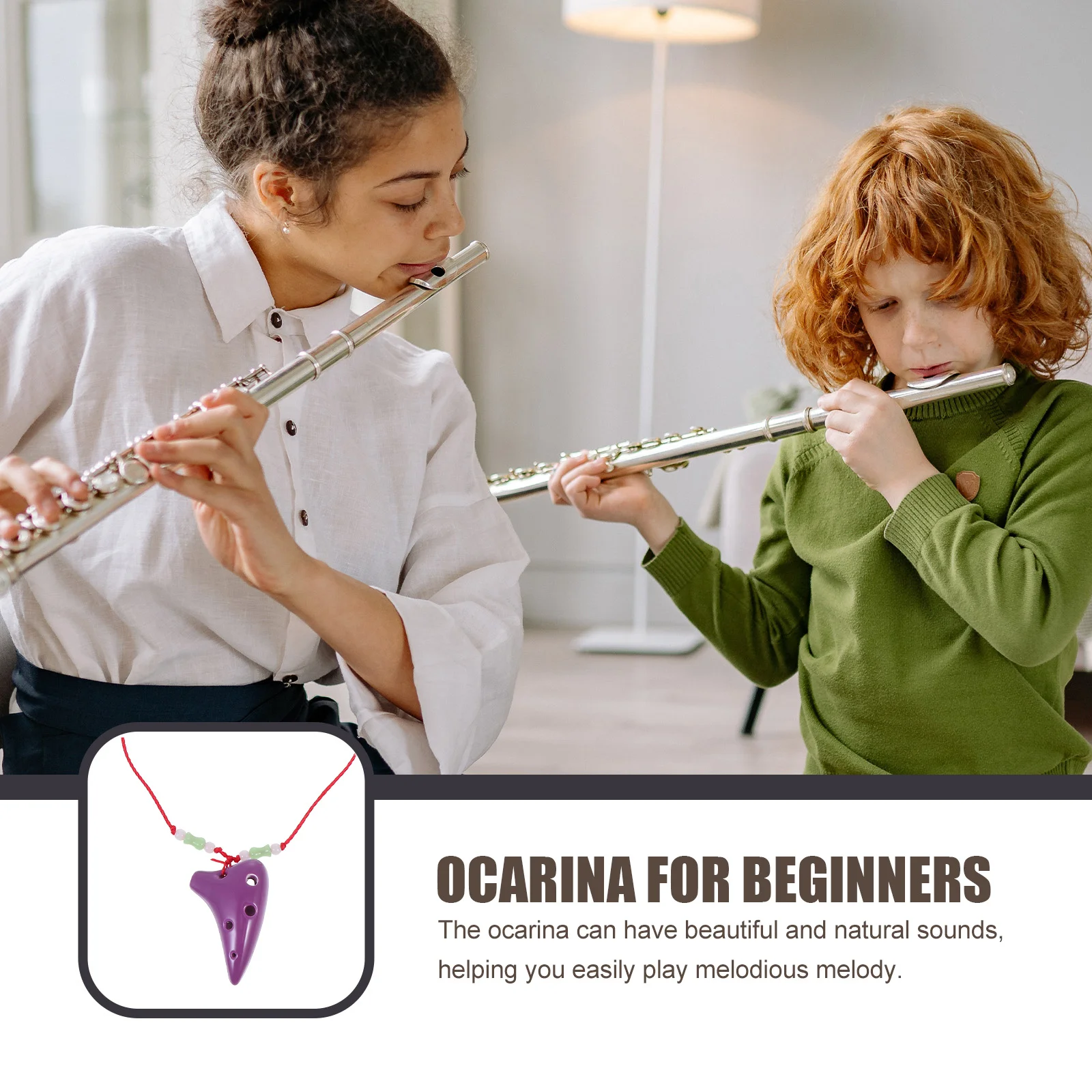 

1Set Mini Dolomite Ocarina Alto Six Holes Musical Instrument Easy to Learn Portable for Beginners Classical Music