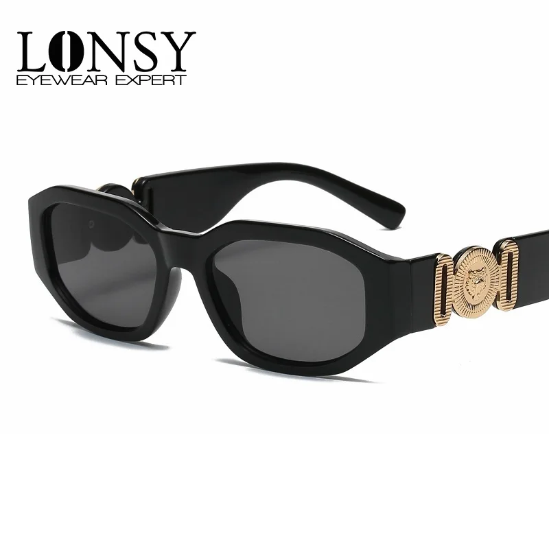 LONSY Fashion Square occhiali da sole donna Brand Design Black Gradient occhiali da sole donna Big Frame Retro Vintage Oculos De Sol UV400