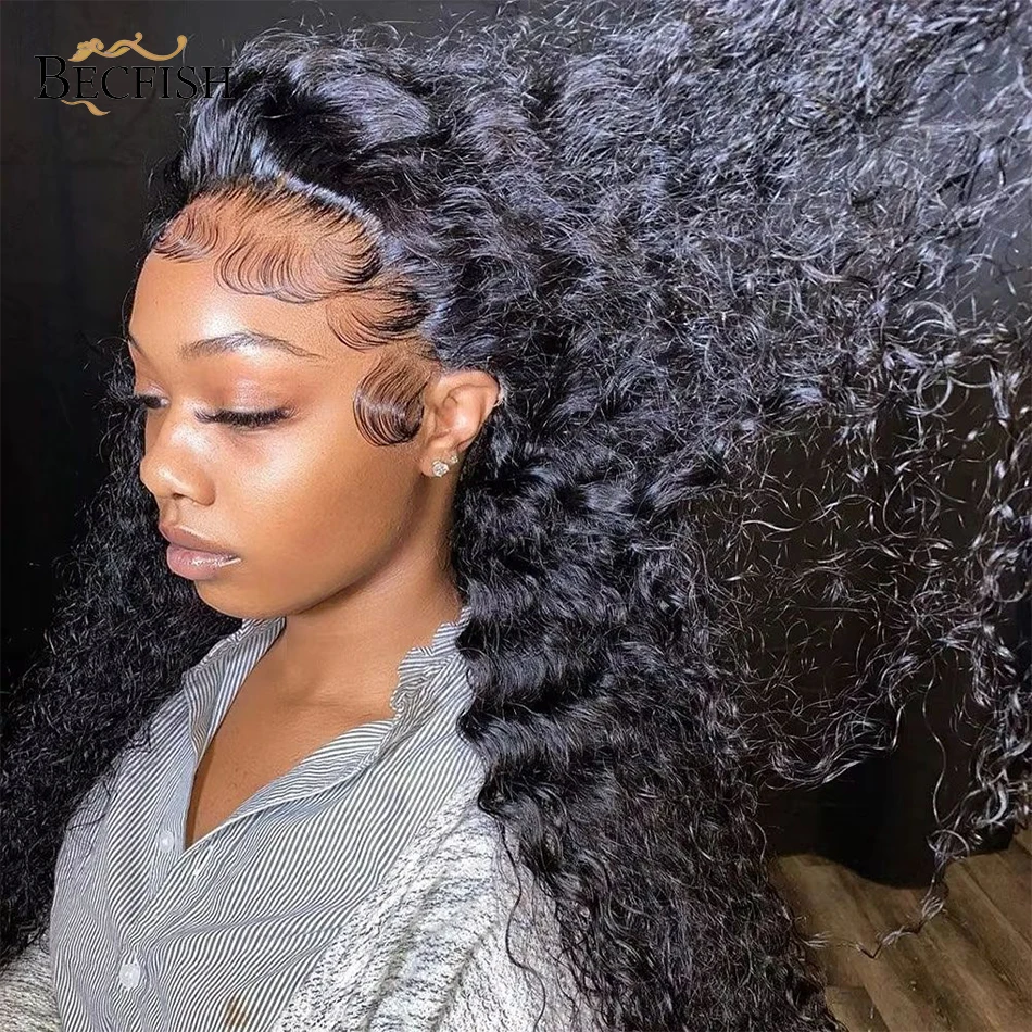 

200 Плотность 13x6 13x4 HD Парик фронтальной части шнурка Свободные глубокие волны Парики человеческих волос 30 40 дюймов Волна воды Вьющийся парик фронта шнурка человеческих волос