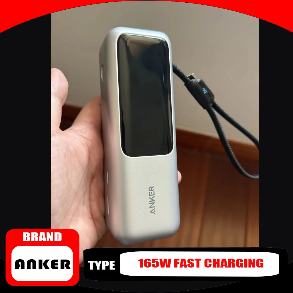 Anker 165W Max Power Bank 25000mAh High Capacity Built-in and Retractable Cables Multi-Device Charging Power Bank Durable