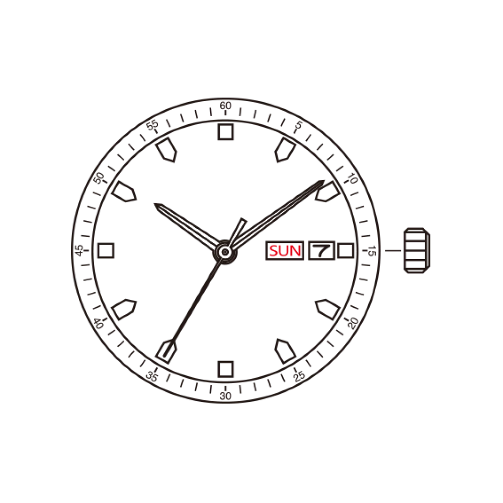 2005 حركة ميوتا 2005 حركة كوارتز قياسية مع عرض التاريخ اليومي اليابان حركة اسبانيا والانجليزية 2005-20A