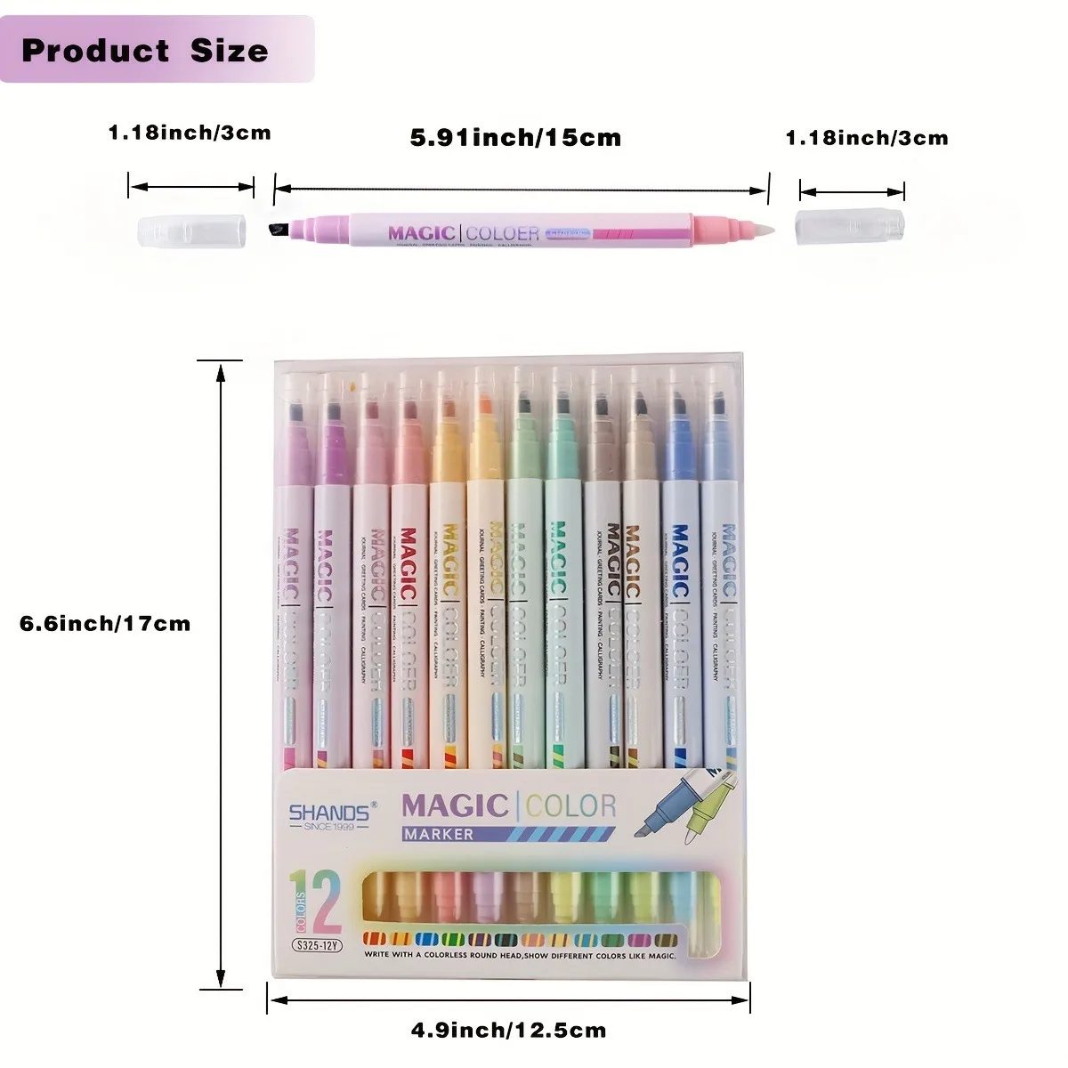 Imagem -06 - Vibrant Easter-magic Highlighters com Dual Tips Color Change Highlighter Perfeito para Escola Escritório Journaling Presentes 12 Pcs