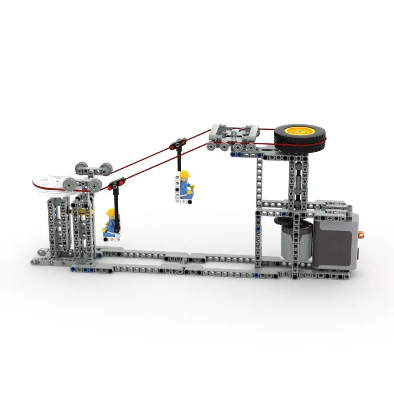Small engineer domestic building block small particle technology model circular track crawling roller coaster micro cable car