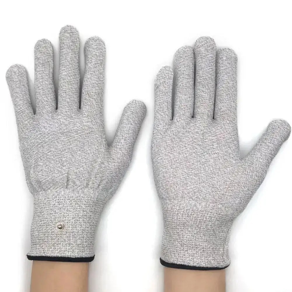 1pair Conductive Silver Fiber Electrode Gloves Pads Electrotherapy Massage herapy Gloves for Phycical 4 Size U6K9