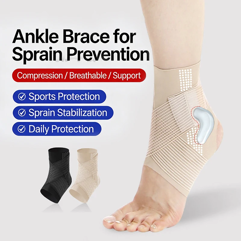 

Silicone Anti-Slip Ankle Support Brace New Ultra-Thin Summer Breathable Compression Sleeve for Weak Ankles & Sprain Recovery
