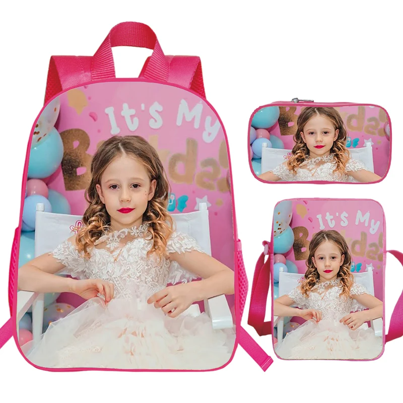 3pcs Set Like Nastya Pink Backpacks Cute Girl Print Primary and Middle School Students Bookbag Girls Anime Mochila Kids Backpack