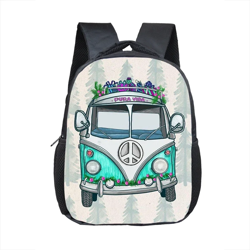 

Cartoon Peace Car Backpack Transport Print Schoolbag for Boys Girls Student 16 Inches Book Bag Travel Daypack Laptop Rucksacks