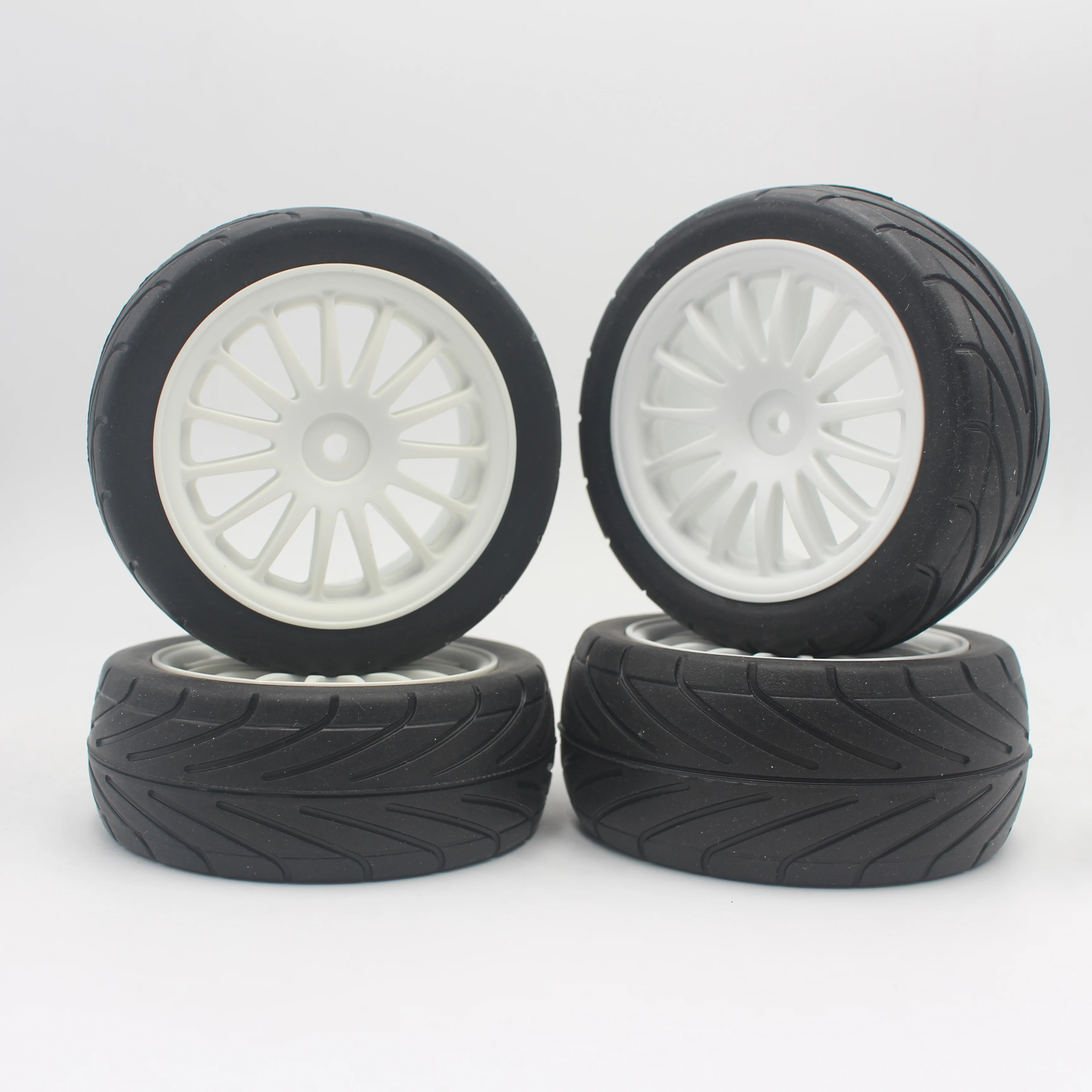 4pcs 1/10 Buggy On-Road Tires Tyre Nylon Wheel for 1:10 4WD Buggy Tamiya Wltoys 144001 HSP 94107  Also For 1/12 1/14 1/16 Car