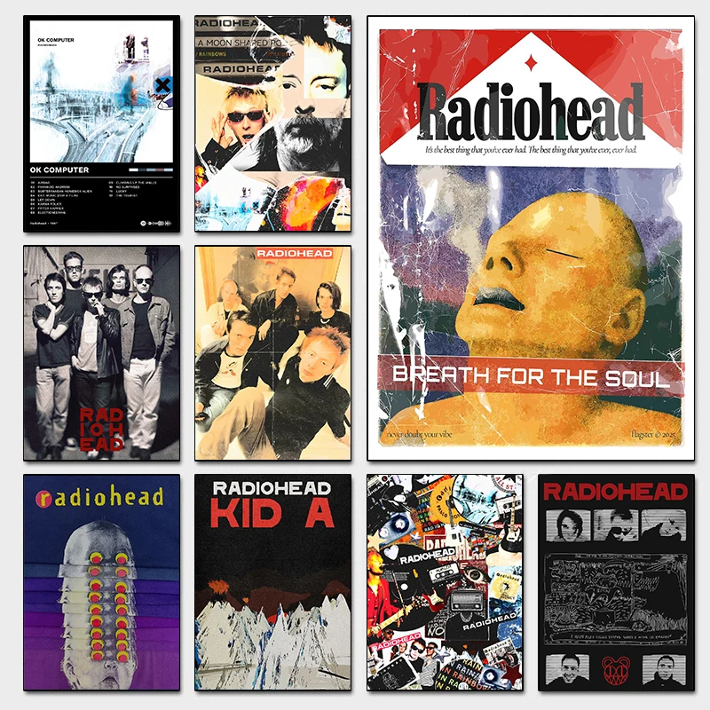 Pop Rock Band Singer Radiohead Posters Music Albums Aesthetic Modern Prints Canvas Painting Wall Pictures Home Living Room Decor