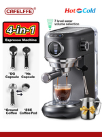 Cafelffe 4-in-1 Coffee Maker Hot/Cold Dolce Gusto&Nespresso Capsule ESE Pod Ground Cappuccino Espresso Machine Cafetera 19 Bar