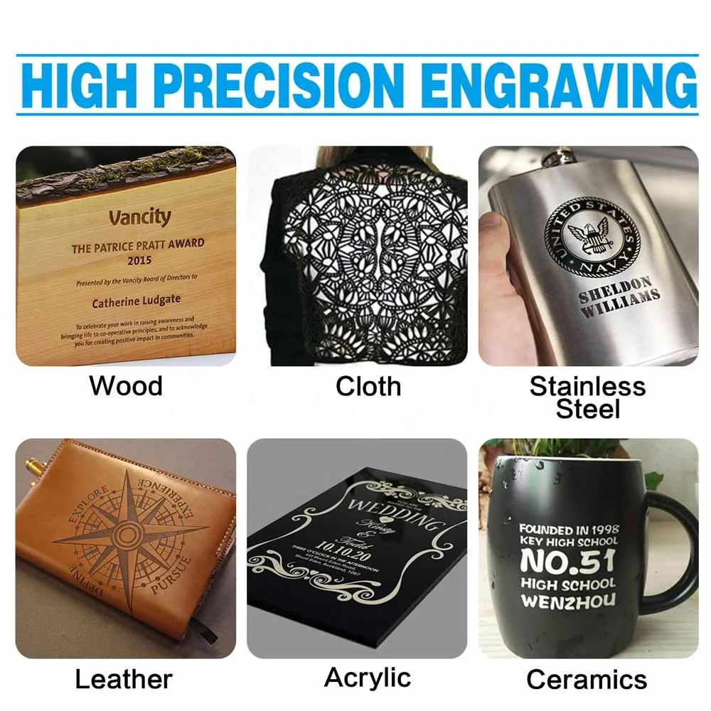 Mini Desktop CO2 Lazer Engraver Wood Cnc Cutting For Acrylic Glass 3D Photo Crystal Laser Engraving Machine