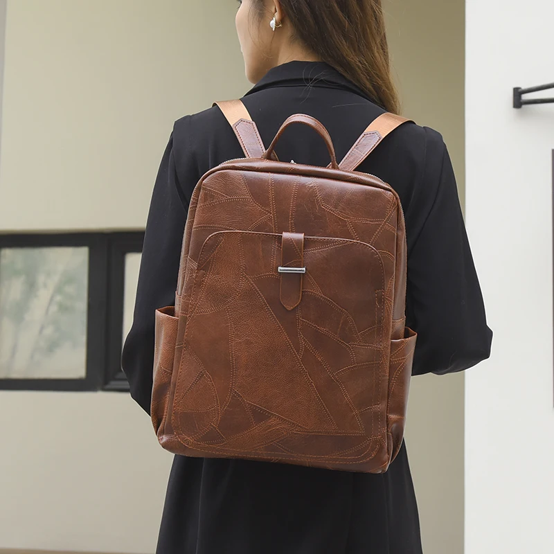 Women PU Leather Shoulder Bag Large Capacity Backpack School Bags For Teenage Girls Ladies Travel Bagpack Mochila Feminina SAC