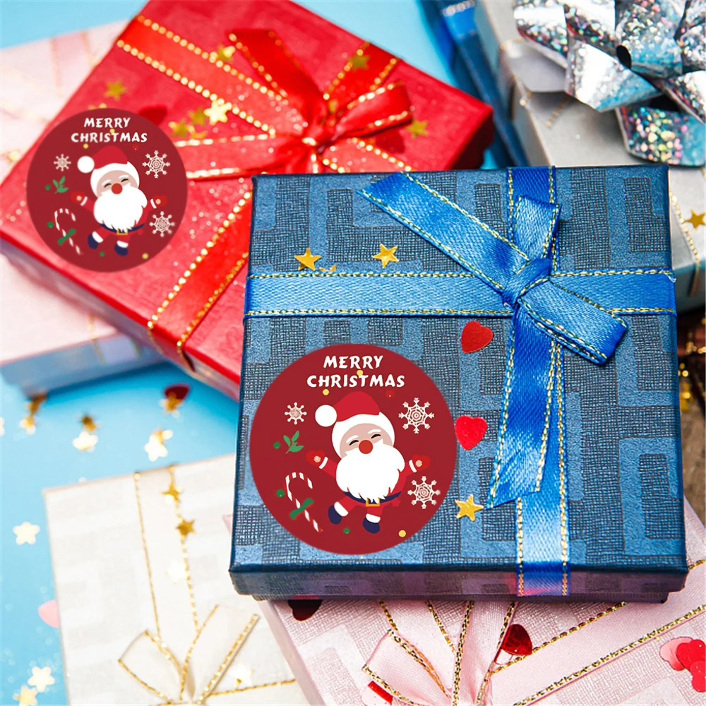 Christmas Theme Seal Labels Stickers 500Pcs Merry Christmas Stickers for DIY Gift Baking Package Envelope Stationery Decoration