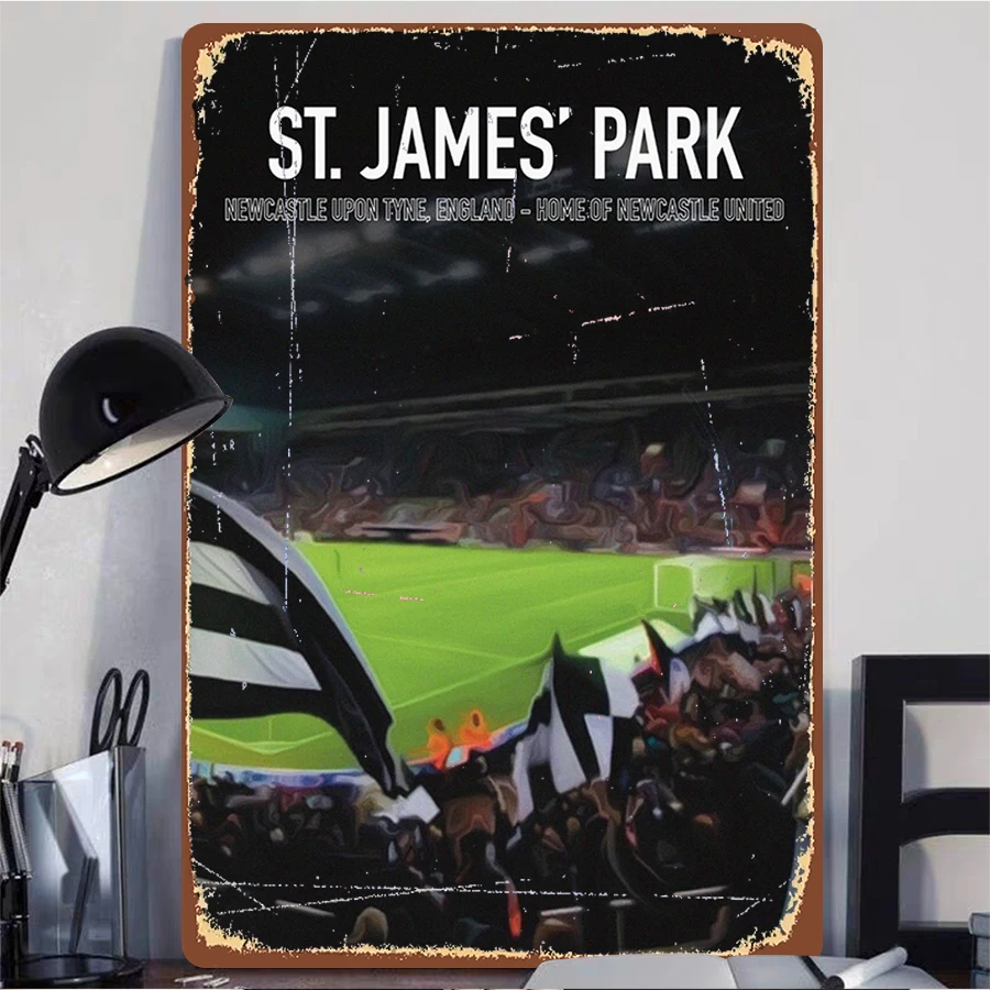 St James Park Newcastle United Iron Painting England Football Club Decorative Wall Art Fan Souvenir Collection