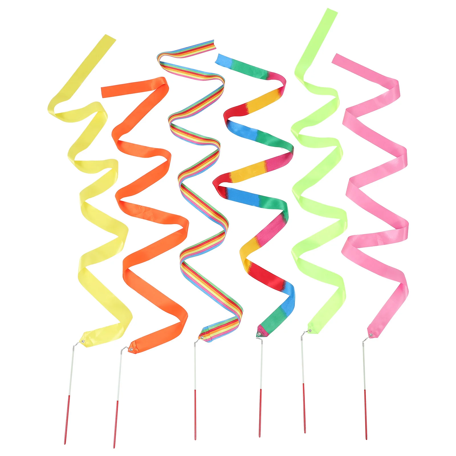 

6 Pcs 2 Meters Ribbon Dancer Wand Kids Gymnastic Streamer Dancing Ribbons Streamers Baby