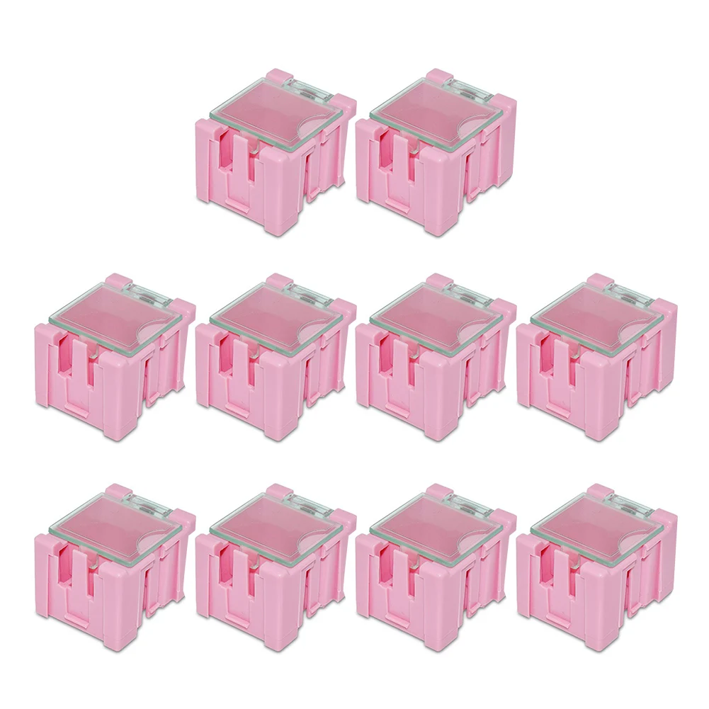 Practical Electronic Component Storage Containers Easy to Use Wide Opening Design Auto Lock Assorted Colors Pack of 10