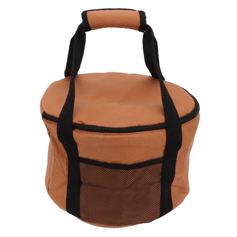 

Camping Tableware Storage Bag 13.7L Large Capacity Soft Lining Waterproof Round Picnic Storage Bag For Outdoor BBQ