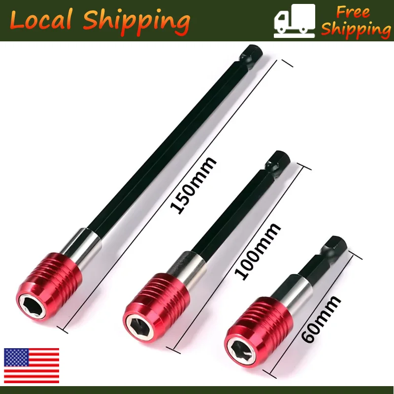 

6 шт. 1/4 шестигранный хвостовик, быстросъемные магнитные сверла, набор сверл, три размера, красная отвертка, удлинитель, держатель